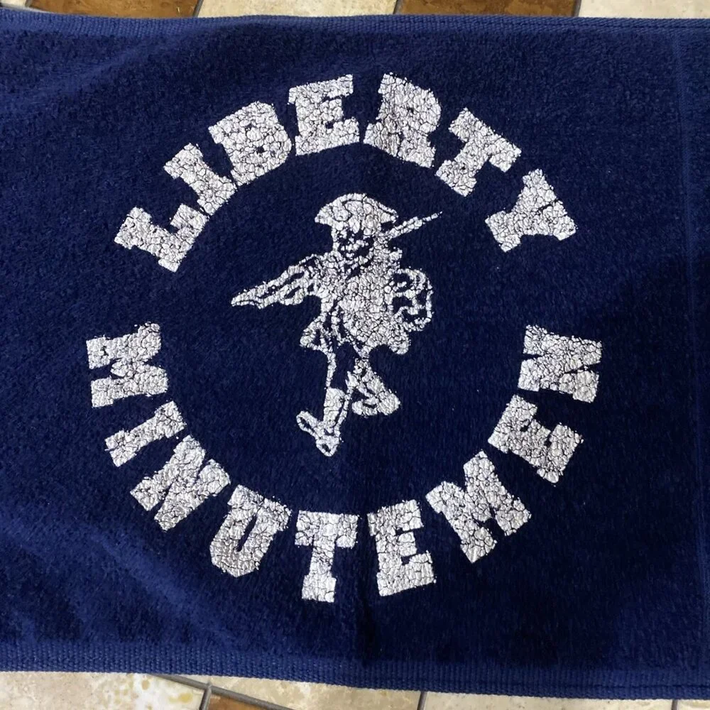 Liberty Minute Men Blue Rally Towel 11.5x16 Inches High School Cannon Cotton